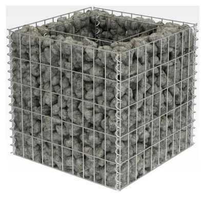 Produktbild von Gabione Hochbeet 50x50x50 cm Drahtkorb Blumentopf Pflanzkübel