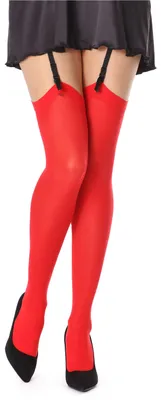 Produktbild von Bellivalini Damen Strapsstrümpfe Mikrofaser 60 DEN BLVFI1007 (Rot, XS-S)