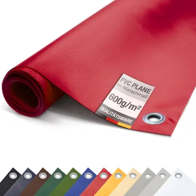 Image de Bâche PVC pour camion 600g/m² avec œillets Bâche de protection mat (rouge, 2,5m x 3m)