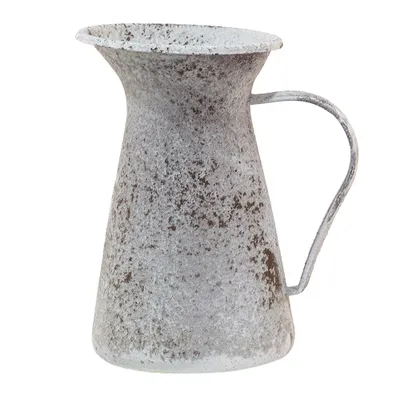Zdjęcie produktu dla Clayre & Eef Dzbanek dekoracyjny 12x12x20 cm szaro-biały metalowy