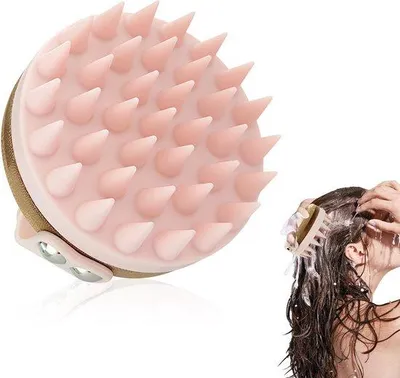 Immagine prodotto di Stilo massaggiante per la testa in silicone con comoda impugnatura e design ergonomico.