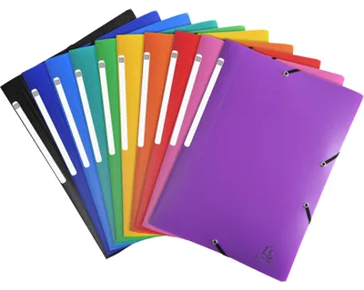 Image de Exacompta 25x Chemise à élastiques 3 rabats PP OPAK A4 Couleurs assorties 55800E