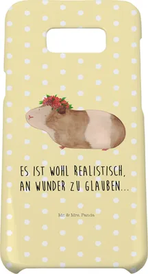 Produktbild von Mr. & Mrs. Panda Samsung Galaxy S8 plus Handyhülle  Meerschweinchen Weisheit - Gelb Pastell - Geschenk, Handy Case, Lustige Sprüche, Spruch, Cover, Wunder, Hülle