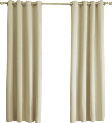 Image de Topchances Rideau set de 2 rideaux occultants salon chambre oeillets Rideaux thermiques, 213*132cm, Beige