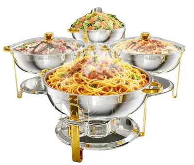 Immagine prodotto di Chafing dish, capacità 8 litri, struttura resistente al calore, confezione da 4 pezzi