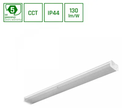 Obrázek produktu pro LED svítidlo LIMEA PRISMATICA pro vlhké prostory, délka 120 cm, výkon 20-40 W, regulovatelná barva světla, stupeň krytí IP44, hermetické, bílé