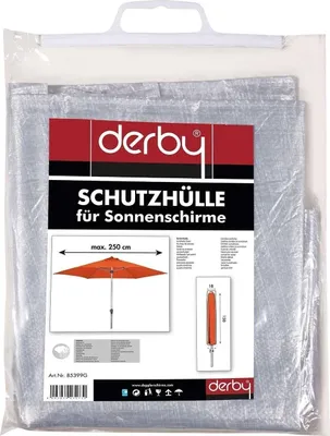 Produktbild von Schirmhülle - 45 x 220 cm - Grau - Polyester - mit Bindekordel - ohne Reißverschluss