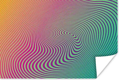 Produktbild von MuchoWow® Poster Optische Täuschung mit abstrakten Kreisen 90x60 cm - Schlafzimmer