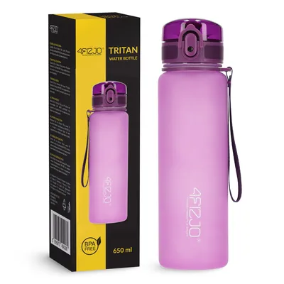 Produktbild von 4FIZJO Sportflasche 650 ml, Tritan, auslaufsicher, Fitness, Reisen, Training, rosa