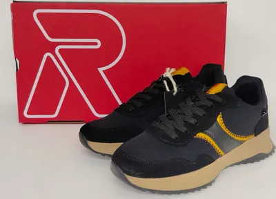 Produktbild von Rieker Revolution Sneaker-Schnürschuh schwarz mit gold abgesetzt 40