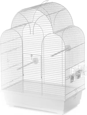 Produktbild von Vogelkäfig Sonia weiß 45x28x63 cm mit Schubfach, Futterspender und Tränke