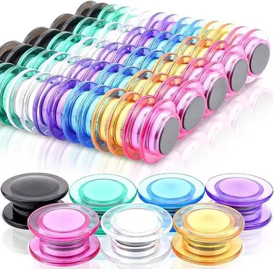 Produktbild von 84 Stück weiße Magnetplatten, 7 Farben runde Dekomagneten, starke Magneten, starke Haltbarkeit, Mini-Magneten, starke Küchenmagneten, Magnetbrett, Magnetwand, Bilderrahmen