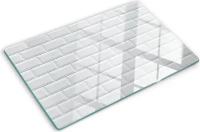 Produktbild von Tulup Glas Herdabdeckplatte - 80x52 cm - Glaskeramikkochfeld-Abdeckung Spritzschutz Glasabdeckplatte - Einteilig - Sonstige - Keramikwand - Weiß