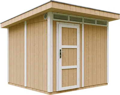 Image de Abri de jardin qualité Premium 5,9m² avec plancher et carreaux de bitume - Abri pour outils L279xL293xH239 cm - Abri de jardin TIMBELA M903 - HARVEST HONEY