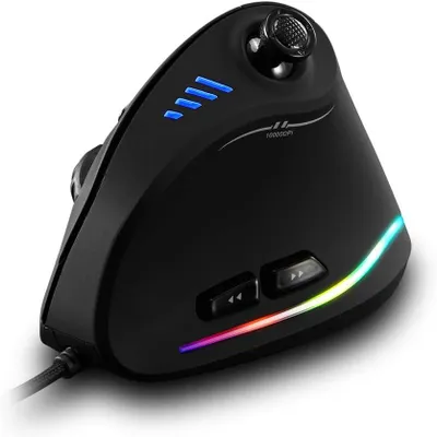Obrázek produktu pro Zelotes vertikální ergonomický joystick, 10 000 DPI, 8 programovatelných tlačítek, herní myš, USB kabel, pracovní PC, notebook, Mac