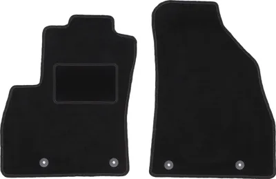 Image de Tapis de sol avant velours sur-mesure pour Peugeot Bipper (2007-2017, kombivan, Tepee) noir, jeu 2 pièces, fixations - STANDRAD