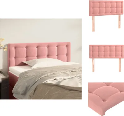 Imagen del producto de vidaXL Cabecero rosa de 100x5x78/88 cm, terciopelo - Cabecero y piecero