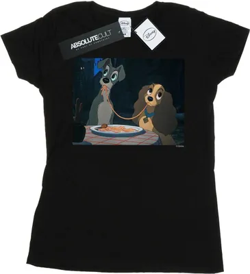 Produktbild von Disney - "Lady And The Tramp Spaghetti Slurp" T-Shirt für Damen BI15334 (L) (Schwarz)