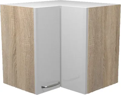 Produktbild von Eckhängeschrank Küche - 60 x 60 cm breit - Hochglanz Weiß Sonoma Eiche – Valencia