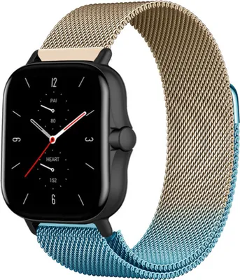 Produktbild von Strap-it Milanese Armband - Kompatibel mit Amazfit GTS 2 Armband Ersatzarmband Edelstahl - Armband mit Magnetverschluss - Hochwertiges Material - für Smartwatch 20mm Armband Blau