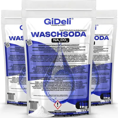 Produktbild von Waschsoda 3kg Natriumcarbonat Na2CO3 Kalziniert Waschmittel Waschpulver GiDeli