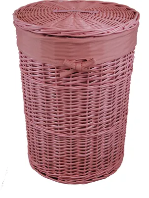 Zdjęcie produktu dla Kosz na pranie Pojemnik na pranie Skrzynia na pranie różowa okrągła z pokrywą Worek na pranie D.46 H.62 96L