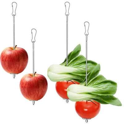 Obrázek produktu pro Krmítko Vogelspieß, sada 4 kusů, nerezová ocel, 17 cm/22 cm, vhodné pro andulky a korely