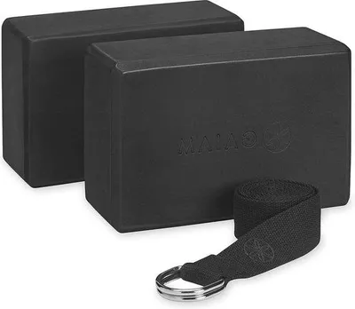 Produktbild von Famanu Yogablöcke Set mit Stretchband - schwarz