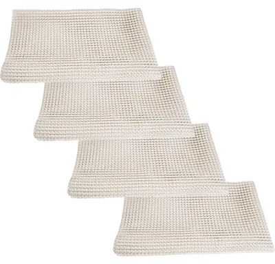 Produktbild von 4er-Set Teppich Antirutschunterlage, Antirutschmatte zuschneidbar, 80 x 200 cm, Rutsch Stop für Teppiche, Schubladen, Kofferraum, creme-weiss