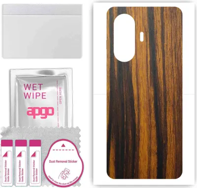 Produktbild von apgo Rückseite Schutzfolie, Skin, kompatibel mit Huawei Nova 11 Pro, Hinten Displayschutzfolie aus Vinylfolie, kratzfest, einfache Montage - Tigerwood
