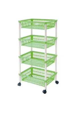 Obrázok produktu pre Regál plastový 4-poschodový 40X29XH85CM zelený na kolieskach "Mito 4" TONTARELLI