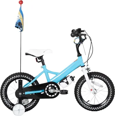 Produktbild von Kinderfahrrad 16 Zoll (41 cm) Unisex – Mit Stützrädern, Korb, Klingel & Puppensitz – Blau