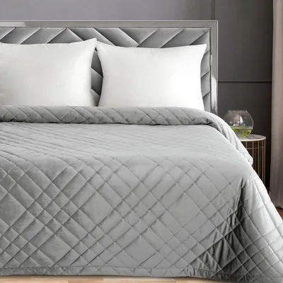 Image de Plaid en velours de haute qualité RIA6 argent 220x240 cm