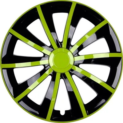 Produktbild von 4x PREMIUM DESIGN Radkappen Radzierblenden Blenden Gral 15 ZOLL #79 Grün Schwarz