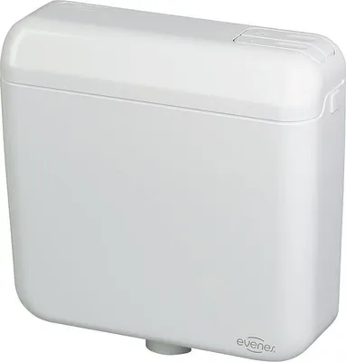 Produktbild von Evenes WC Aufputz Spülkasten mit 2-Mengen weiss tiefhängend 420x390x135 mm WC