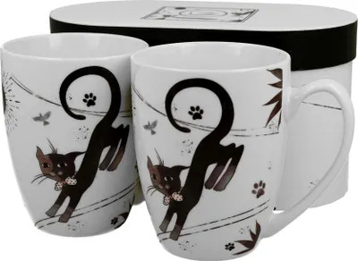 Produktbild von DUO ANIMALS 2er-Set Becher 380 ml CHARMING CATS New Bone China Porzellan