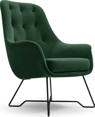 Produktbild von Polstersessel Modi - Designersessel Loungesessel 100 cm - Samtstoff (Grün - Velutto 10)