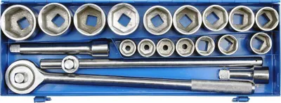 VOREL Steckschlüsselsatz 21-teilig 3/4" 22-50 mm