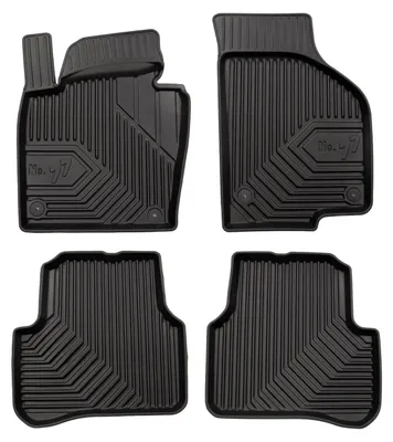 Image de Tapis de sol en caoutchouc pour Volkswagen Passat B6 2005-2010 – 4 pièces, noirs, sur mesure