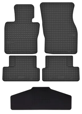Zdjęcie produktu dla Dywaniki gumowe z tunelem do Mini Cooper III F56 2014-2024 (hatchback) – 5 szt., czarne, dopasowane – Wielganizator SolidTread