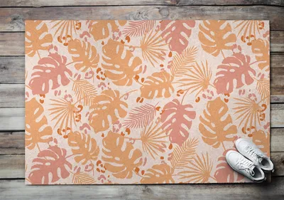 Produktbild von Fußmatte Aussen - Schuhmatte Haustür- Schmutzfangmatte Türvorleger - Outdoor Teppich Schmutzfänger - 150x100 cm - Monstera Blattmotiv