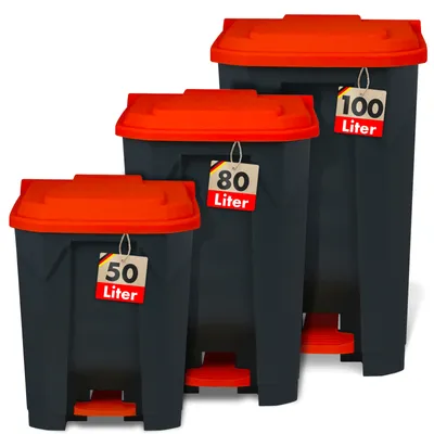Image de Poubelle Olaf pour la maison, le bureau et le commerce plusieurs couleurs et tailles rouge 100 litres