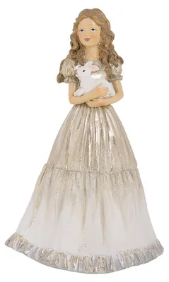 Produktbild von Clayre & Eef Weihnachtsdekorationsfigur Mädchen 14x11x22 cm Beige Kunststoff