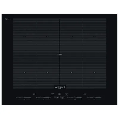 A top-down view of a black induction cooktop.