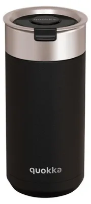 Produktbild von Quokka Boost Coffee Tumbler - Thermobecher aus Edelstahl mit Siebeinsatz 400 ml (Carbon Black)