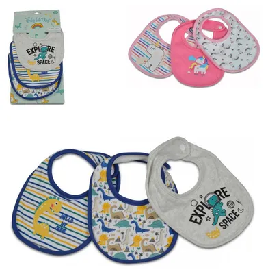 Produktbild von Cangaroo Babylatz 3er Set Kay Selbstverschluss, waschbar, wasserfest, ab Geburt blau