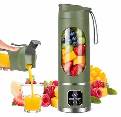 Tragbarer Smoothie-Maker 450 ml, USB-C, Mini-Entsafter, grün