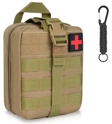 Produktbild von Taktische Erste-Hilfe-Bauchtasche, kompakte Militär-Bauchtasche, multifunktionale Bauchtasche für Camping, Wandern, Radfahren, Klettern und Reisen mit Karabinerhaken.