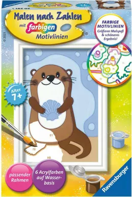 Produktbild von Ravensburger Malen nach Zahlen 20291 - Fröhlicher Otter - Kinder ab 7 Jahren