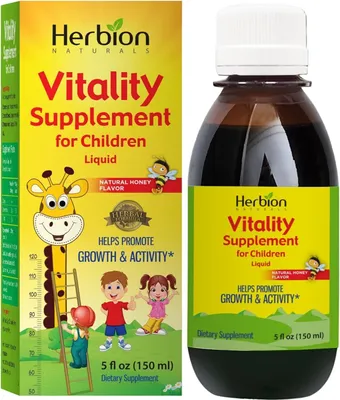 Zdjęcie produktu dla Herbion Naturals Vitality syrop dla dzieci, wspomaga wzrost i apetyt, zwiększa energię, 5 FL Oz - dla dzieci od 1 roku życia
